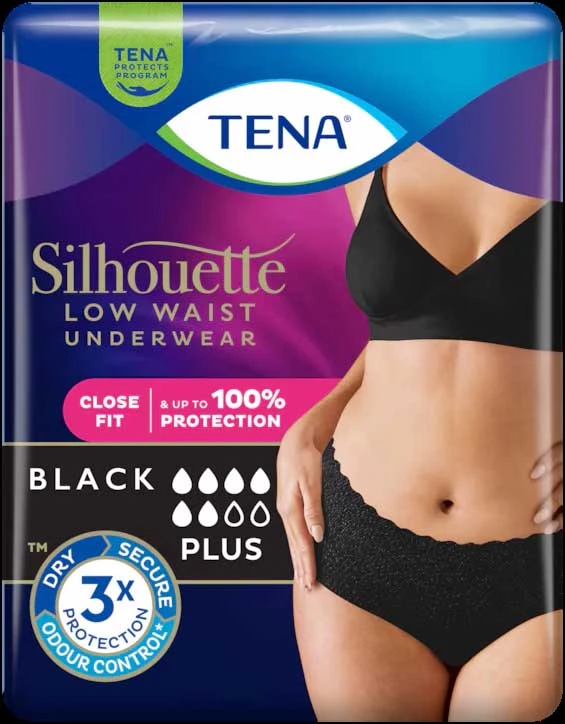 TENA Silhouette Plus Lage Taille Zwart