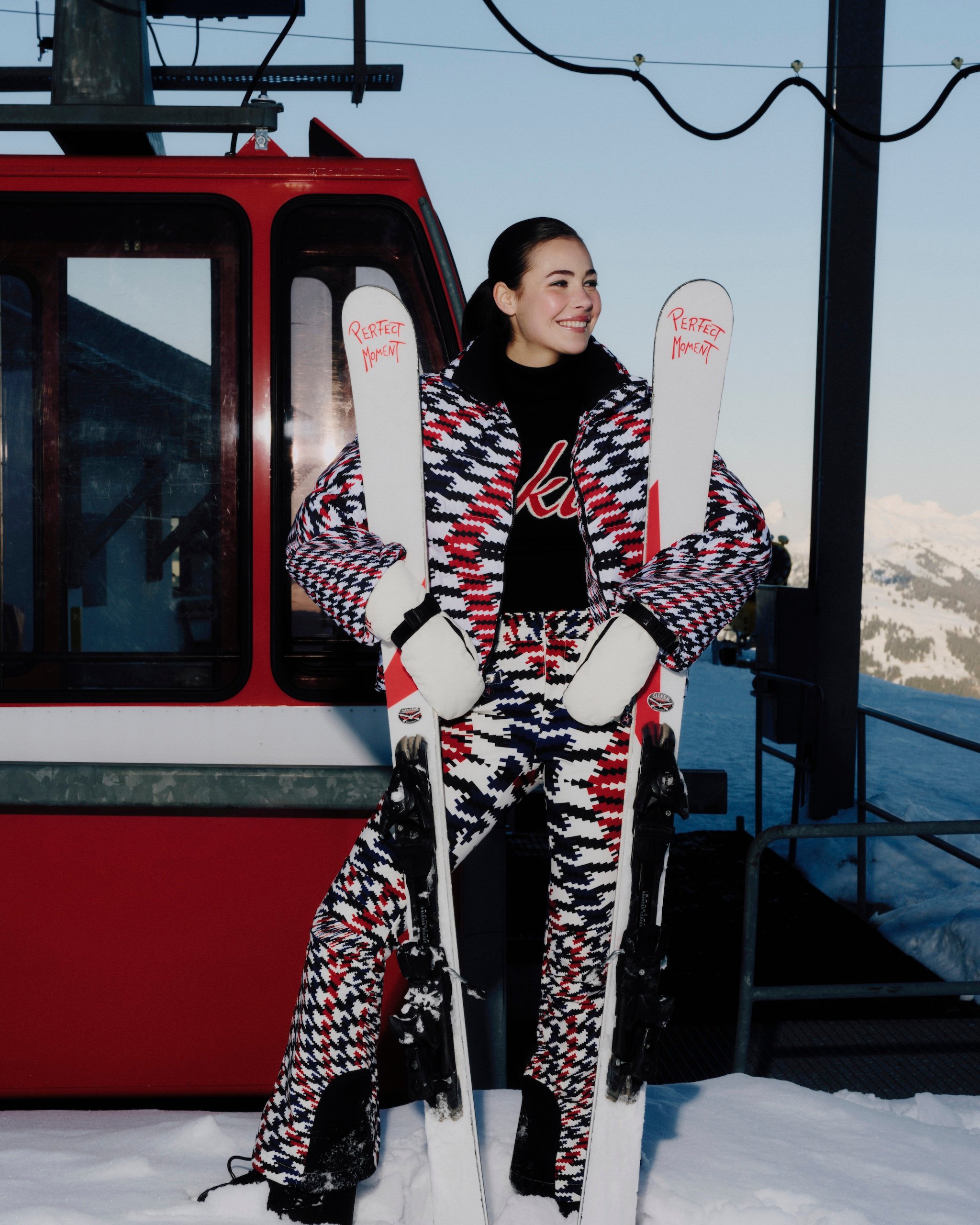 Product image for Twisted Houndstooth Polar Flare Down Jacket