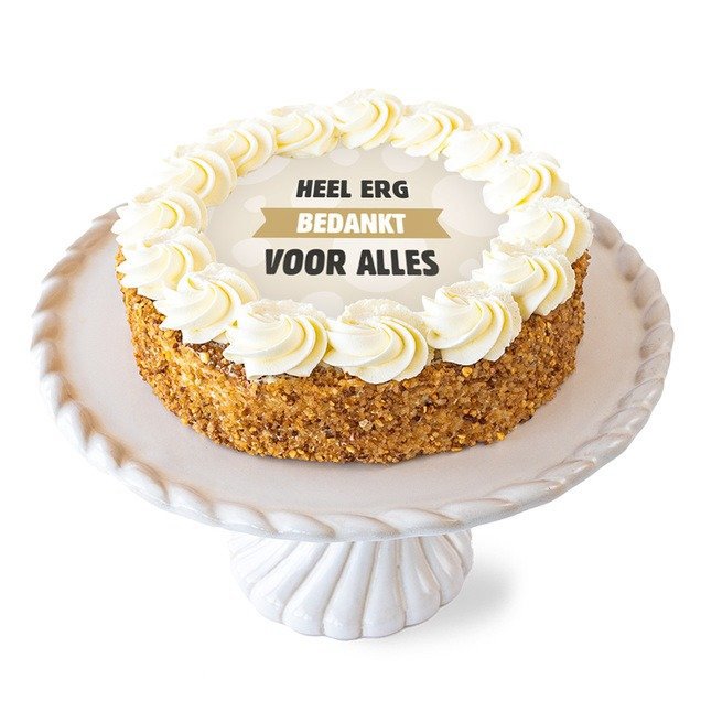Slagroomtaart rozetten | Bedankt alles | 6-8p | 8 personen