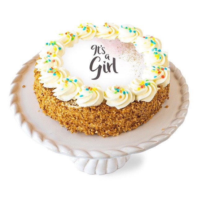 Slagroomtaart rozetten | It's a girl | 10-12p | 12 personen