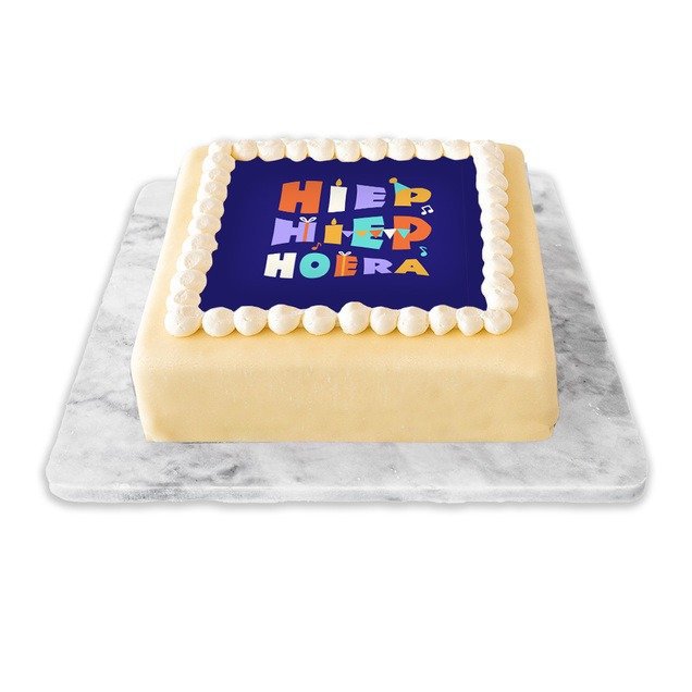 Marsepeintaart wit | Hoera | 16-20p | 20 personen