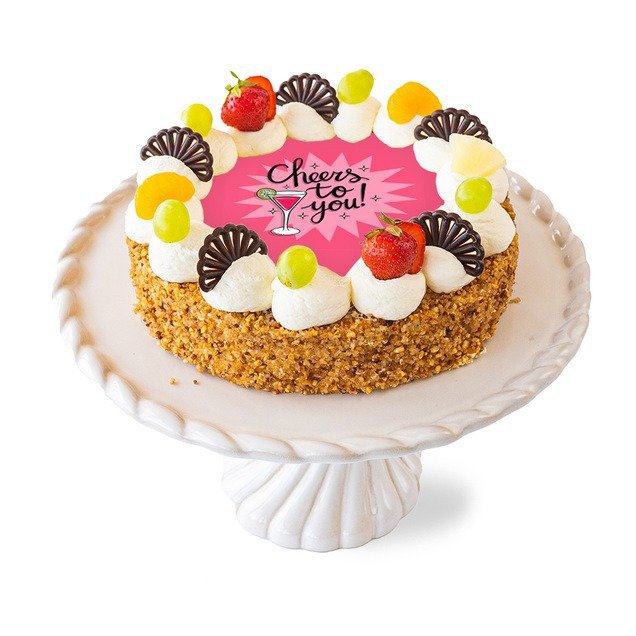 Slagroomtaart fruit | Fijne Bday | 10-12p | 12 personen