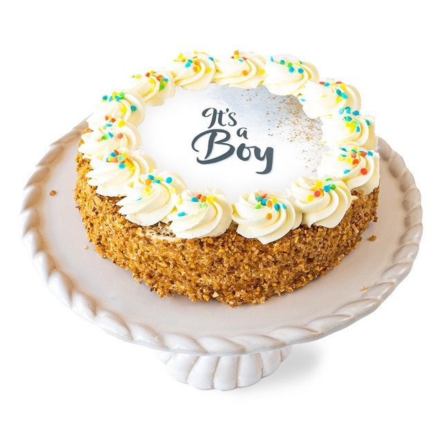 Slagroomtaart rozetten | It's a boy 16-20p | 20 personen