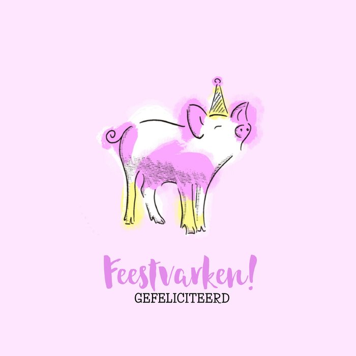 Verjaardagskaart | Aquarell color | Greetz
