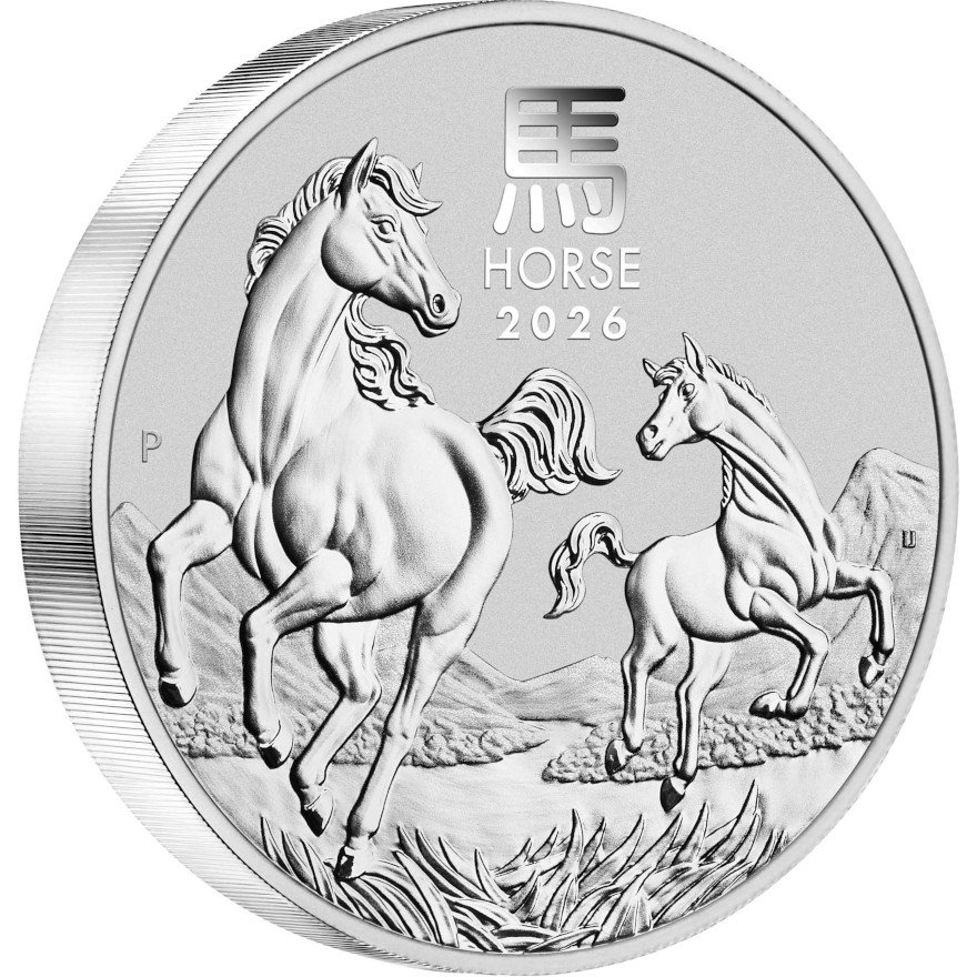 Side View of the Silver Lunar III 1000 g - Horse 2026