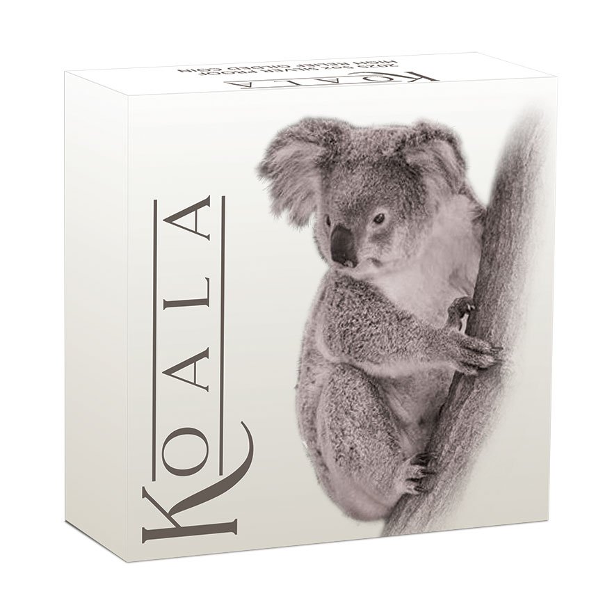 Original coin case of the Silver Koala 5 oz PF - Rose Gold Partly Gilded 2025