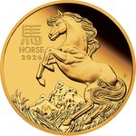 Front of the Gold Lunar III Horse 1 oz PF - 2026