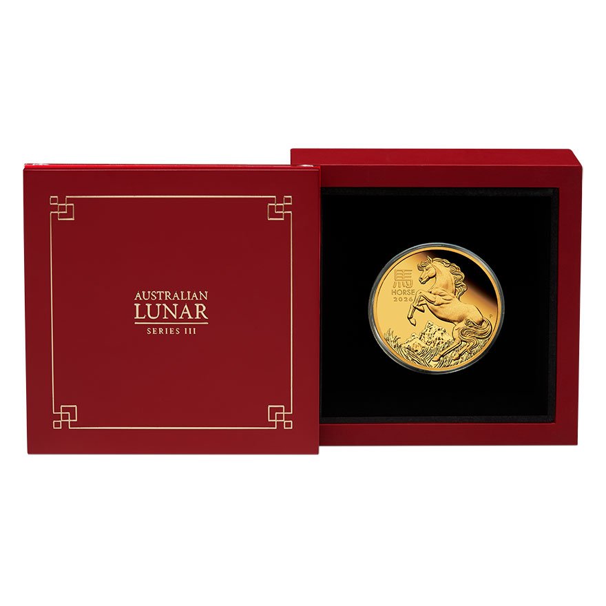 Case of the Gold Lunar III Horse 1 oz PF - 2026