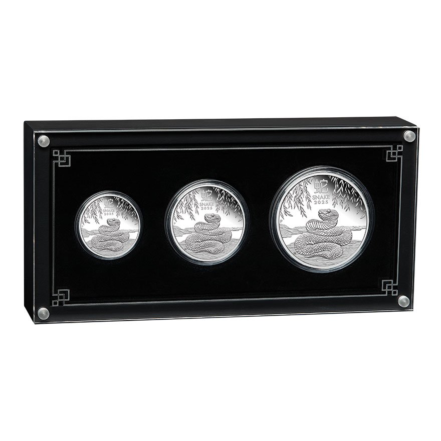 View 1: Silber Lunar III 3 Coin Set PP - Schlange 2025