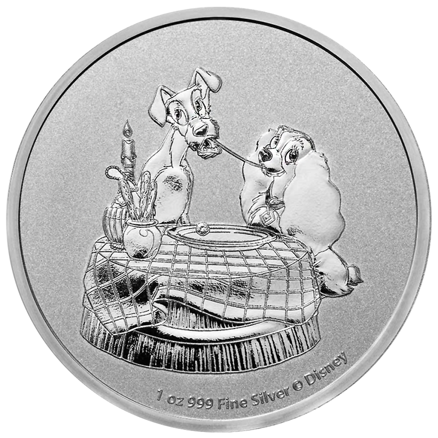 Front of the Silver Lady and the Tramp 1 oz
