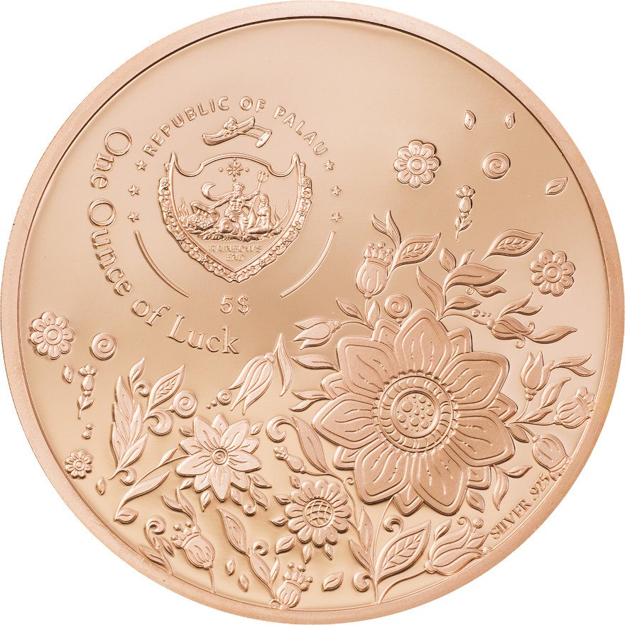Back of the Silver Lucky Ounce Palau 2022