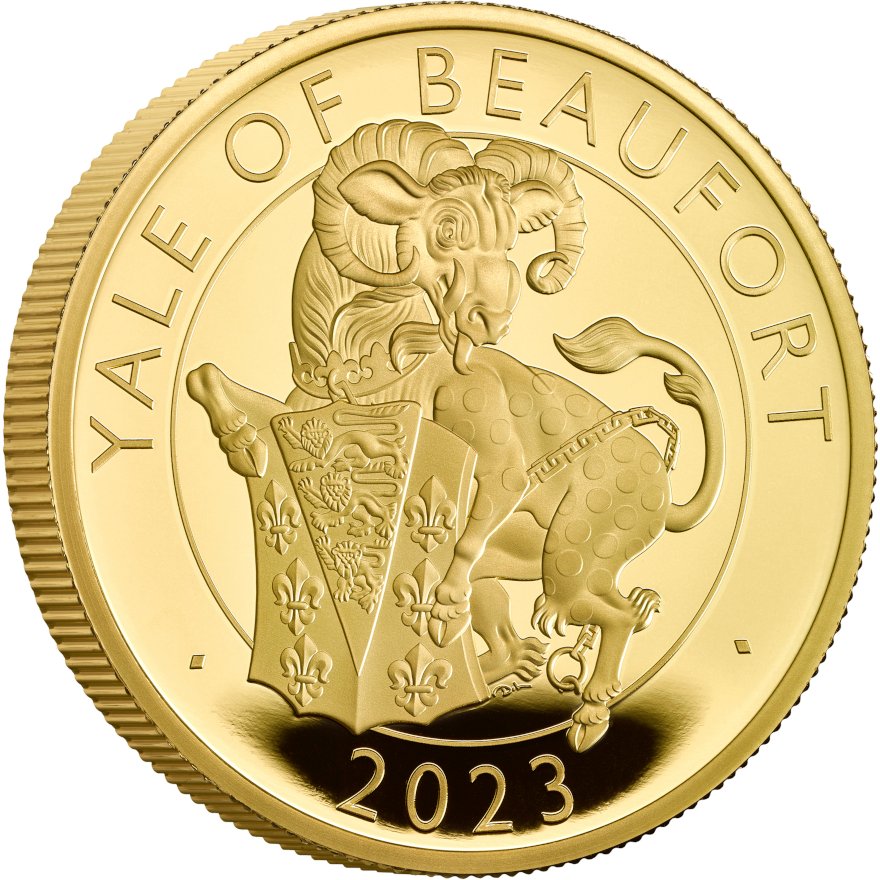 View 2: Gold Yale of Beaufort 1 oz PP - Royal Tudor Beasts 2023