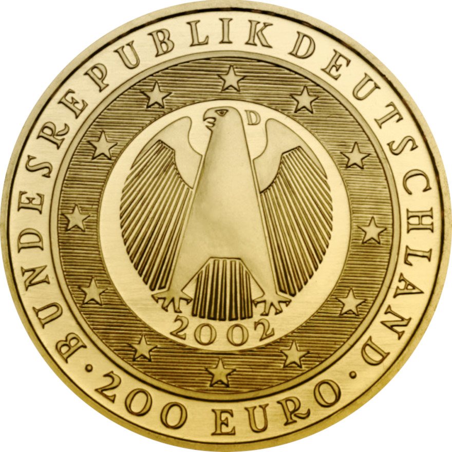 Front of the Gold Euro 1 oz