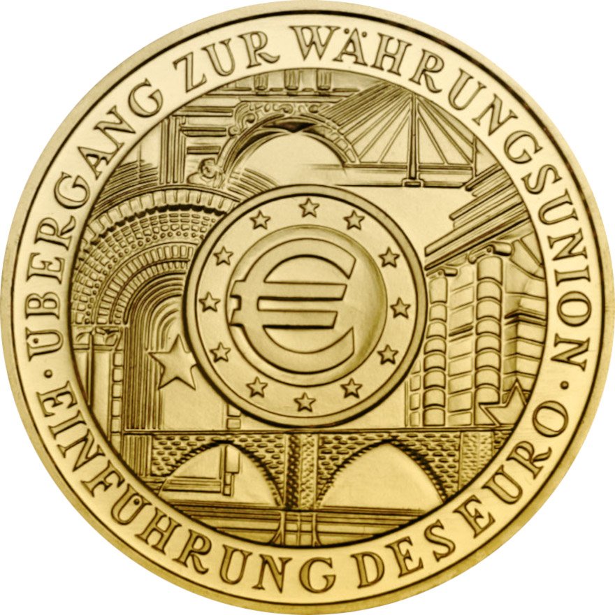 Back of the Gold Euro 1 oz