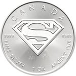Front of the Superman 1 oz silver coin 2016