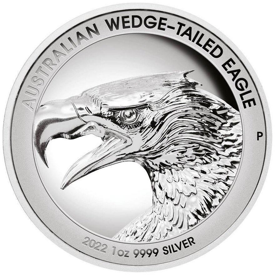 View 1: Silber Wedge Tailed Eagle 1 oz PP - High Relief 2022