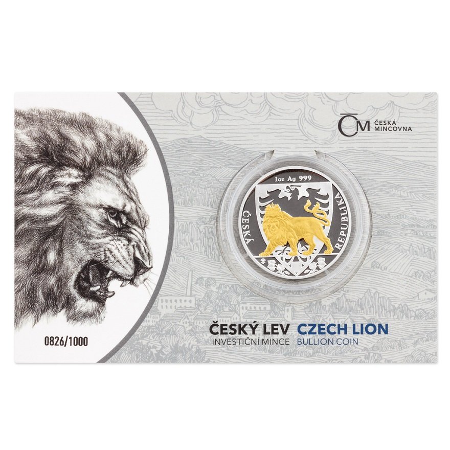 View 3: Silber Tschechischer Löwe 1 oz - Teilvergoldet 2020
