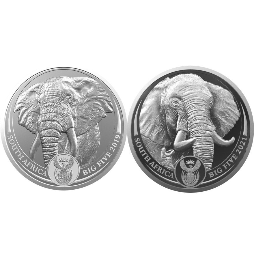 View 1: Silber Münzset - 2 x 1 oz Elefant Big Five Serie I + II