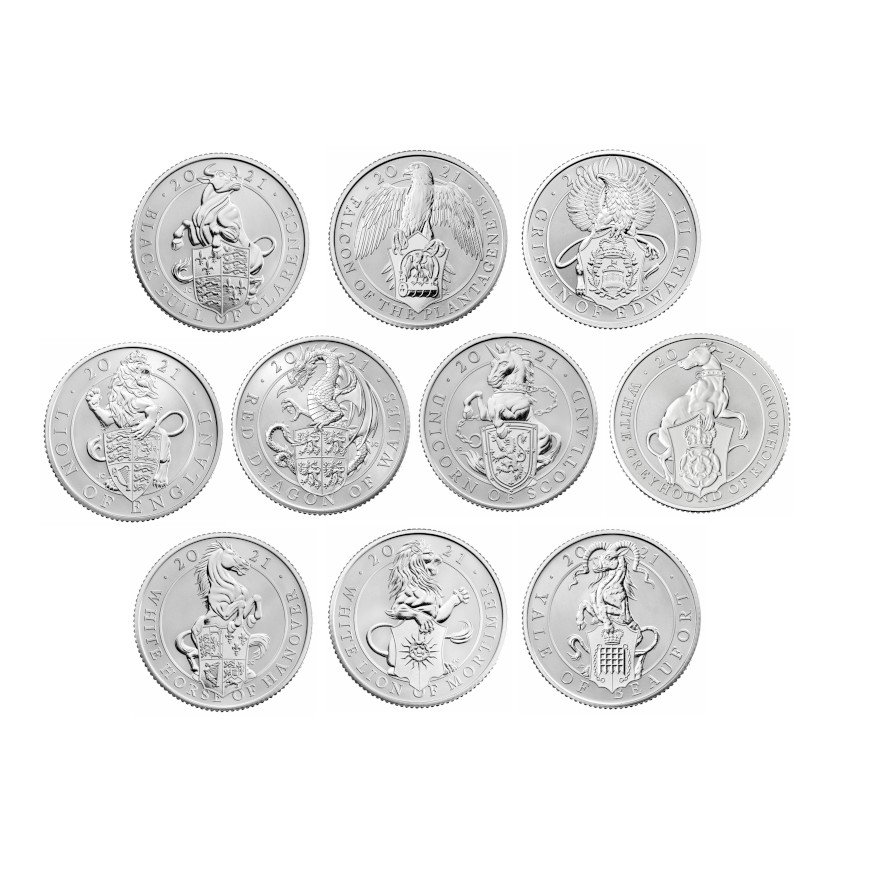 View 2: Silber The Queen's Beasts - Final 10-Coin Set RP - 2021
