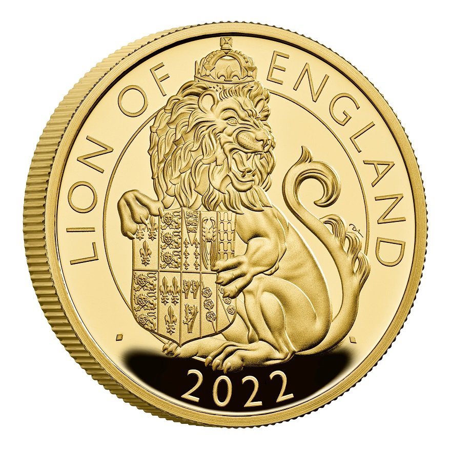 View 2: Gold Lion of England 1/4 oz PP - Royal Tudor Beasts 2022