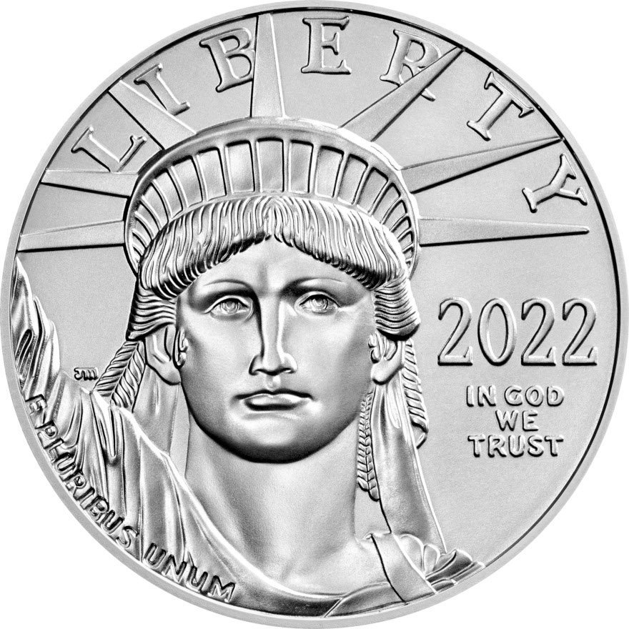 Front of the Platinum coin American Eagle 1/1 oz