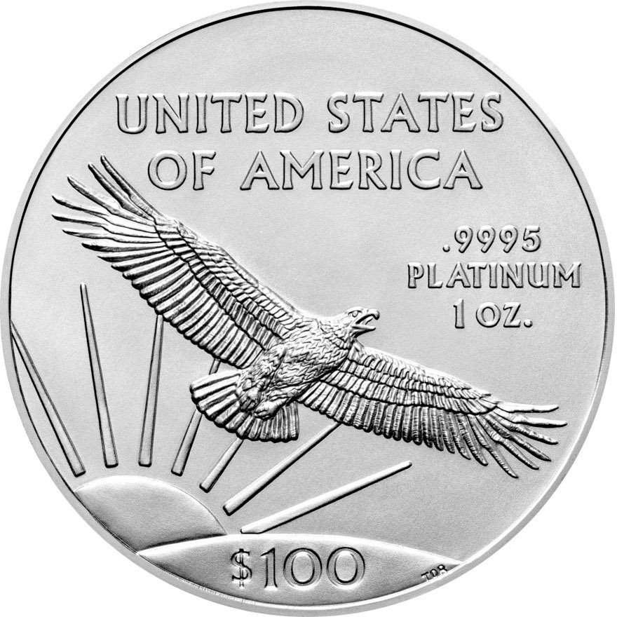 Back of the Platinum coin American Eagle 1/1 oz