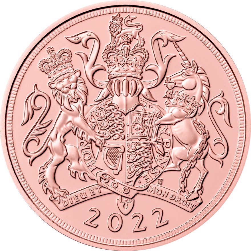 Front of the Gold Sovereign - 2022