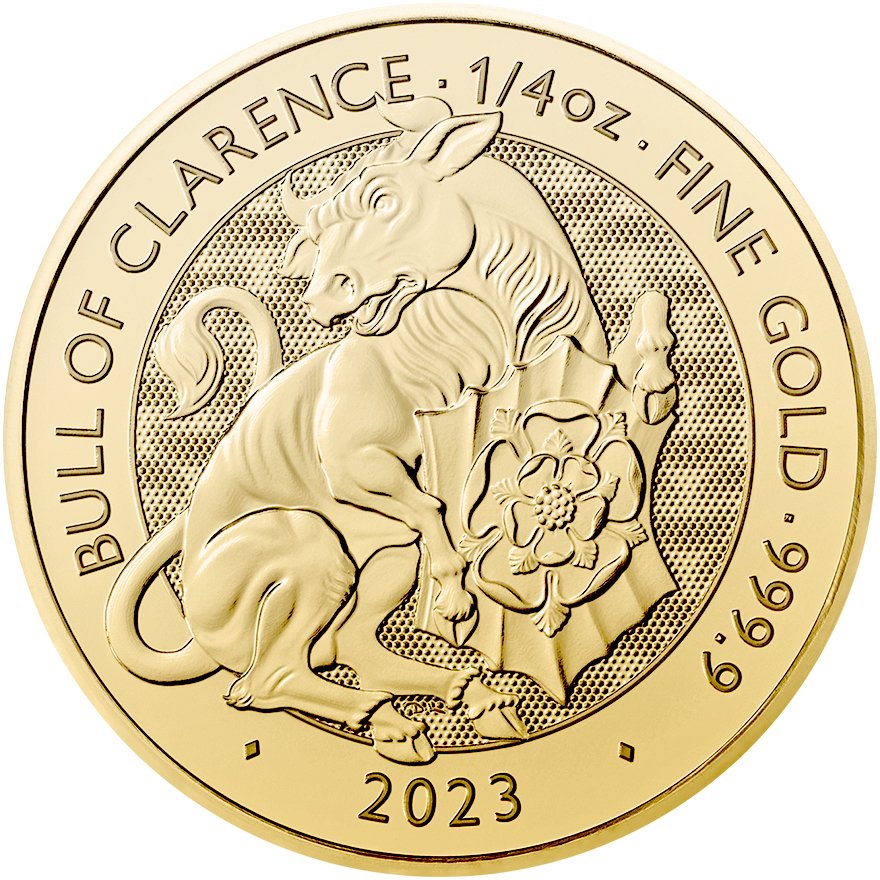 View 1: Gold Bull of Clarence 1/4 oz - Royal Tudor Beasts 2023