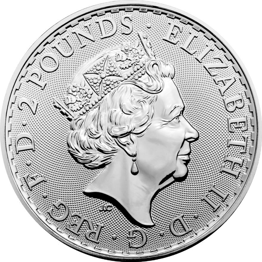 Back of the Silver Britannia 1 oz - 2023