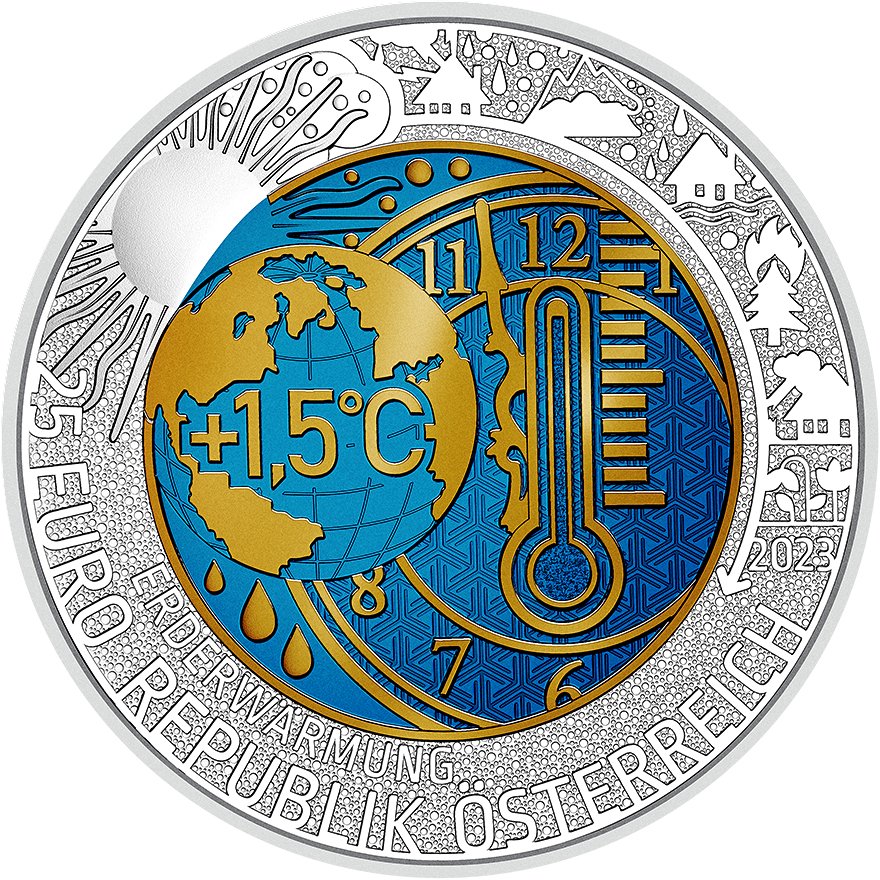View 1: Silber Niob-Münze "Erderwärmung" 25 EUR HGH AUT - 2023