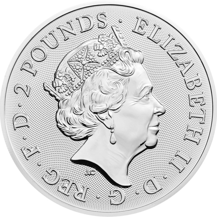Back of the Silver The Royal Arms 1 oz - 2022