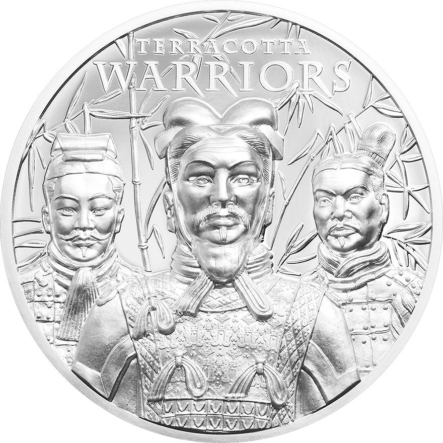 Front of the Silver Terracotta Warriors 1 oz