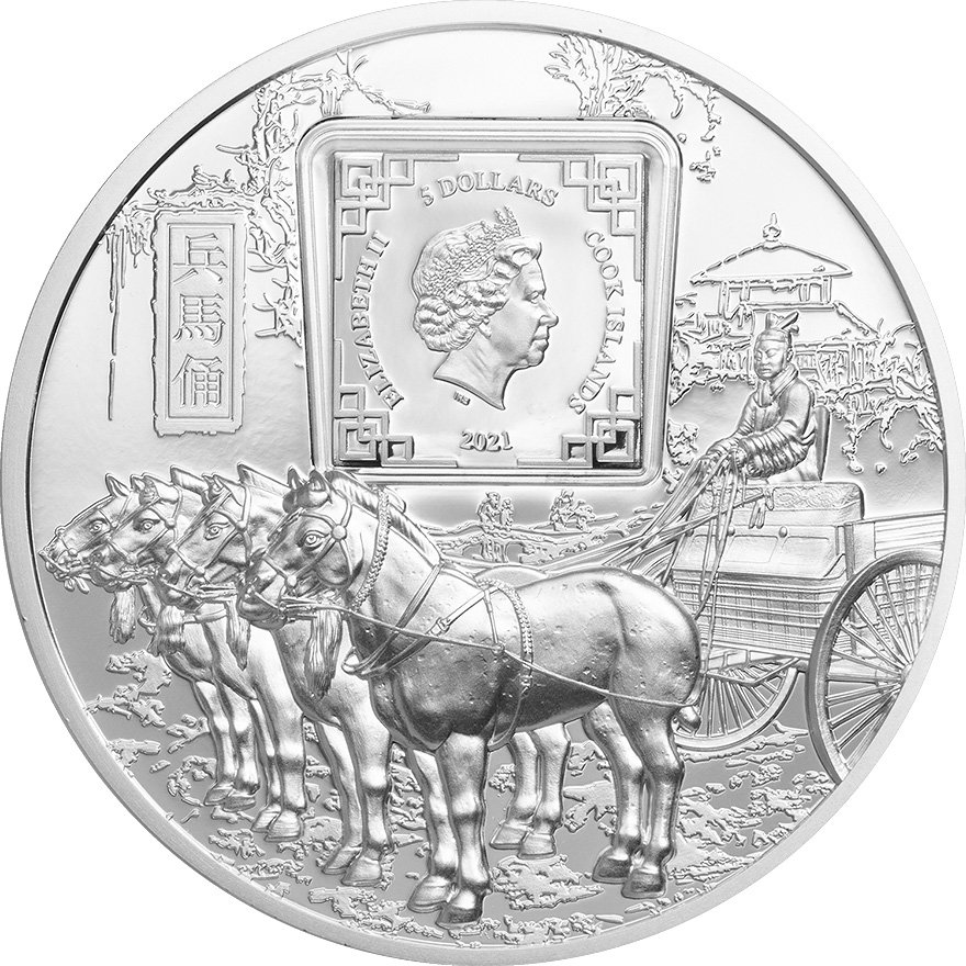 Back of the Silver Terracotta Warriors 1 oz