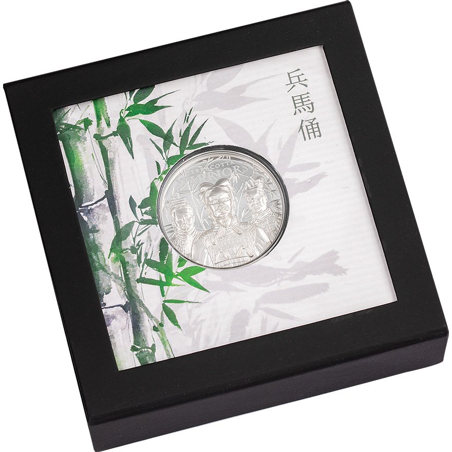 Silver Terracotta Warriors 1 oz in the original coin case