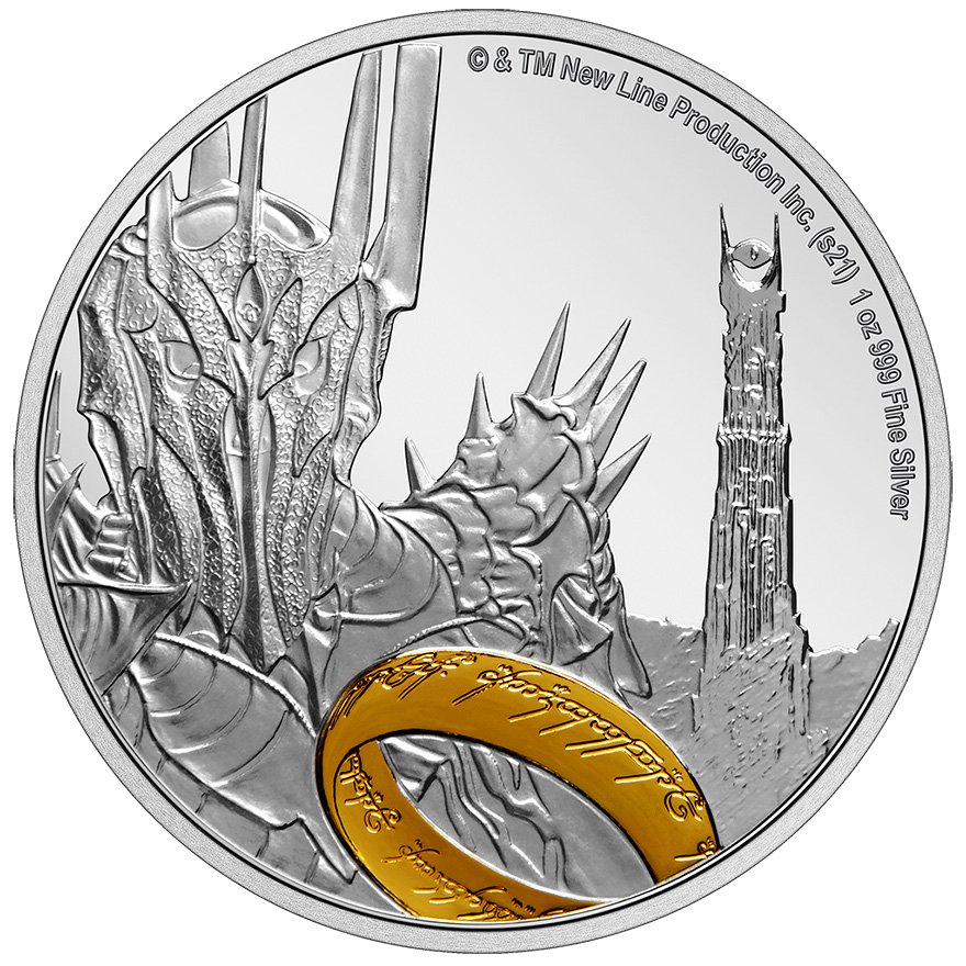 Front of the Silver The Lord of the Rings - Sauron 1 oz - PF