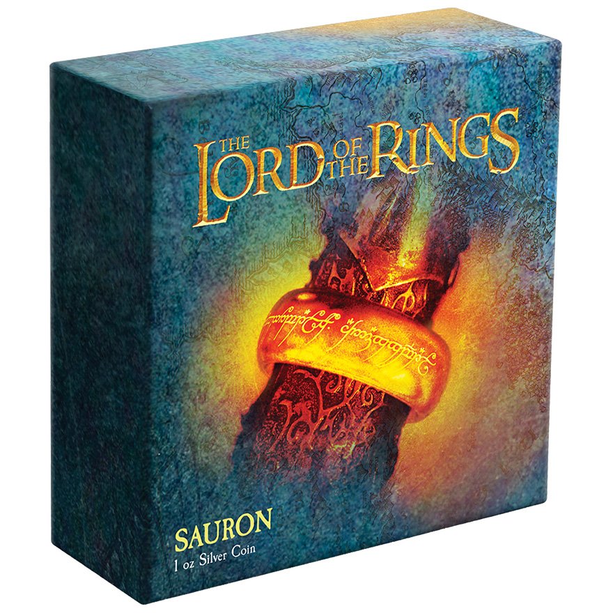 Original coin case of the Silver The Lord of the Rings - Sauron 1 oz - PF