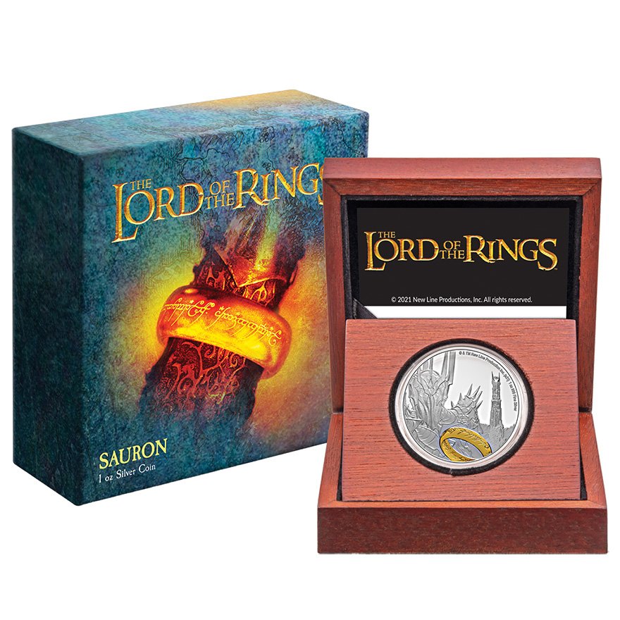 Original coin case of the Silver The Lord of the Rings - Sauron 1 oz - PF