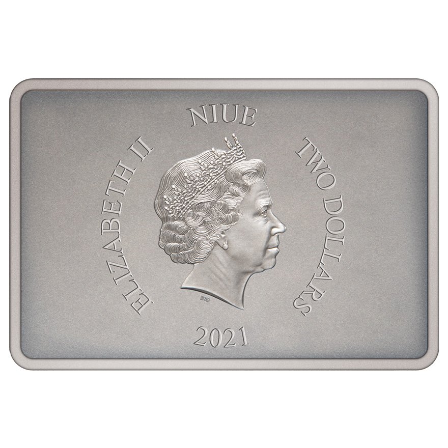 Back of the Silver STAR WARS - Guards - Knights of Ren 1 oz - 2021