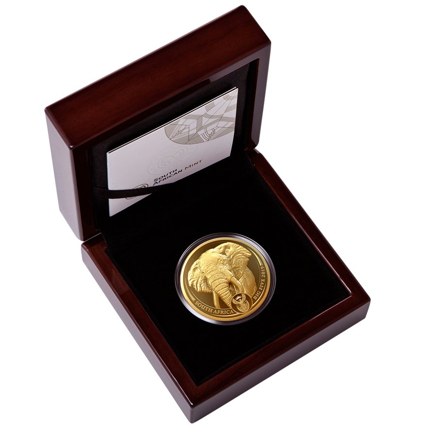 Gold Elephant 1 oz PF - Big Five Series I - 2019 in the original coin case