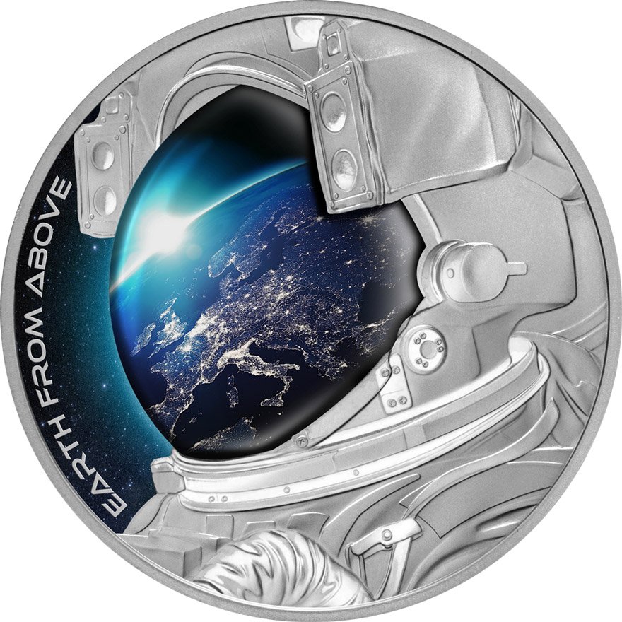 Front of the Silver Earth from above 1 oz - 2022