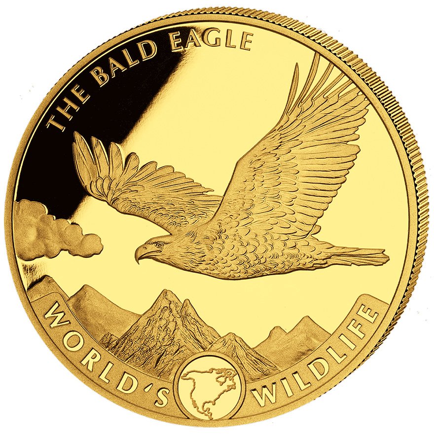 Front of the Gold Bald Eagle 1 oz