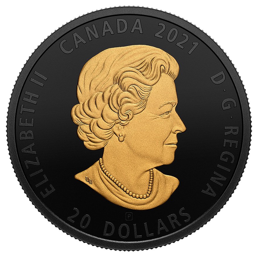 Back of the Silver 1 oz The Grey Wolf in Gold & Rhodium Proof Matte - 2021