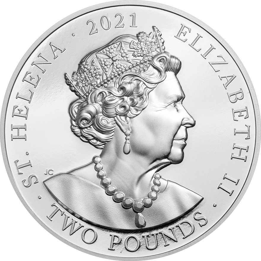 Back of the Silver Napoleon Bonaparte 2 oz - 200th Anniversary - Ultra High Relief