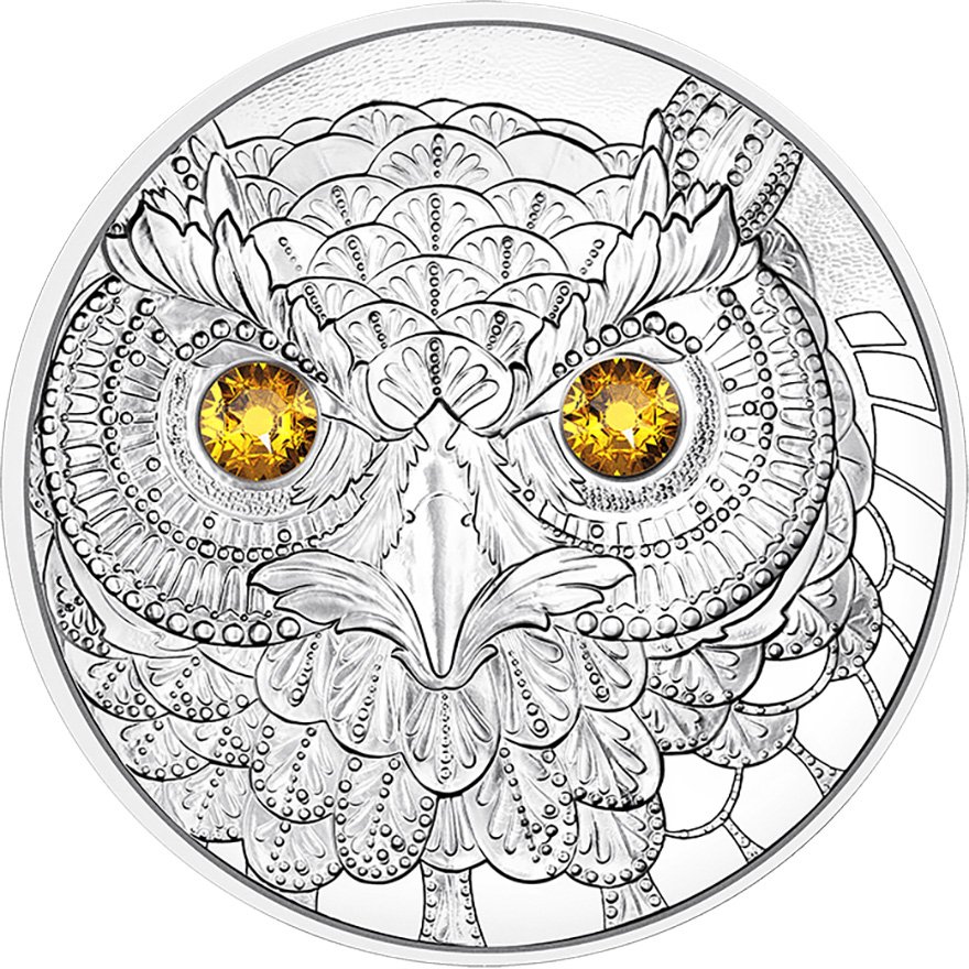Front of the Silver Europa - Wisdom of the Owl 20 EUR PF AUT - 2021