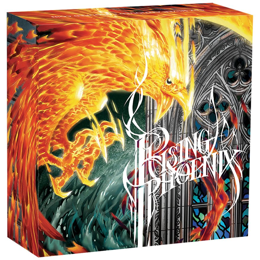 Original coin case of the Silver Rising Phoenix - 5 oz - Antique Finish - in Color - 2022