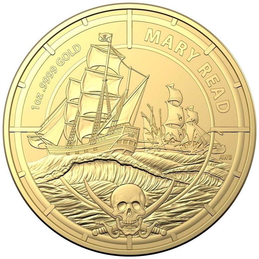 Front of the Gold Pirate Queens - Mary Read 1 oz - RAM 2022