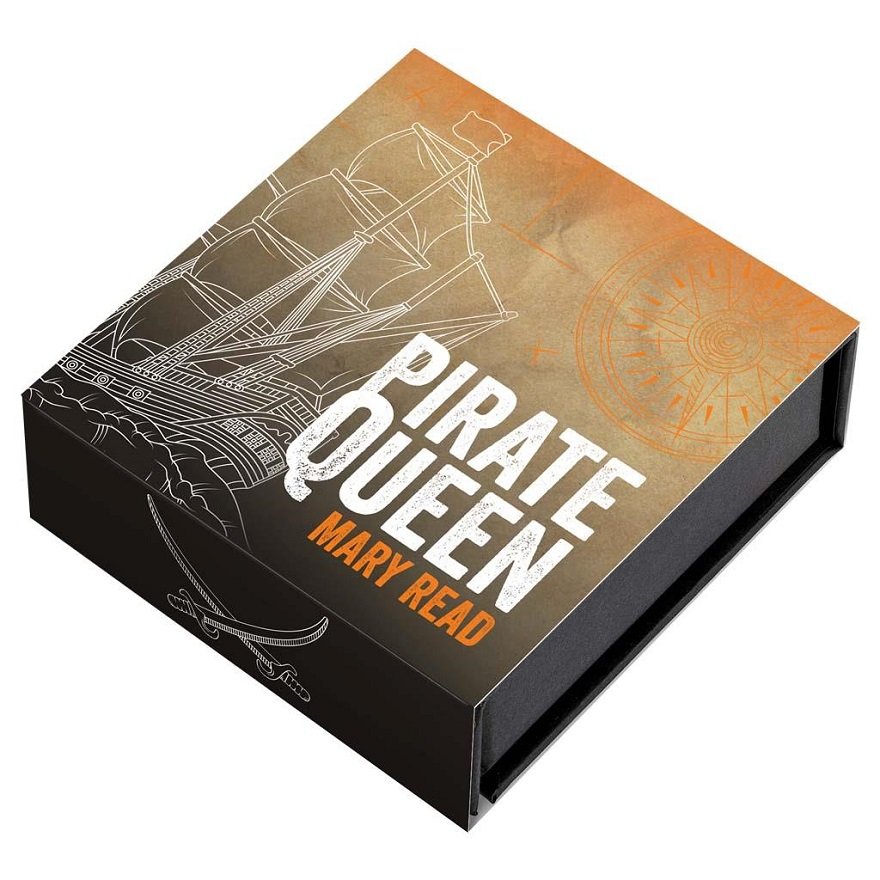 Original coin case of the Gold Pirate Queens - Mary Read 1 oz - RAM 2022
