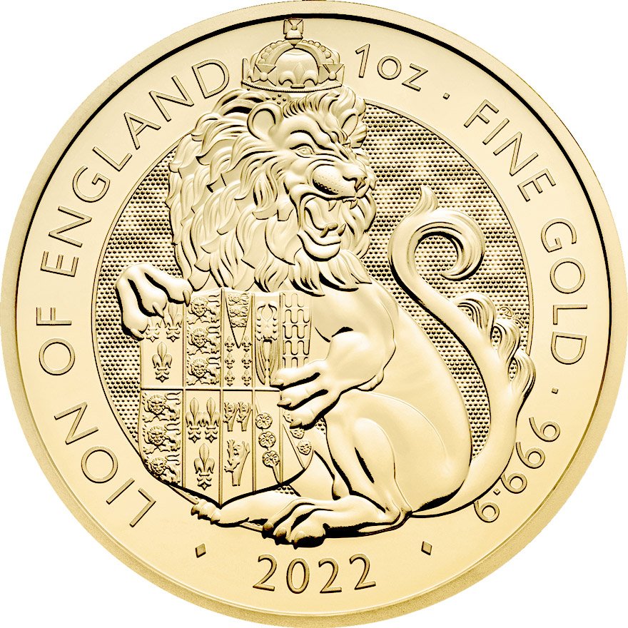 View 1: Gold Lion of England 1 oz - Royal Tudor Beasts 2022