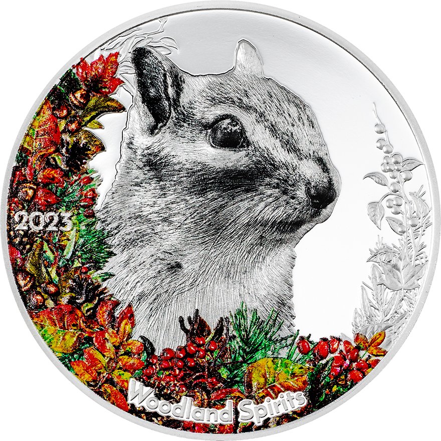 Front of the Silver Woodland Spirits - Chipmunk 1 oz - 2023