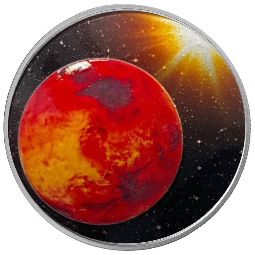 View 1: Silber 1 oz "Sonnensystem" 5. - Mars PP - gewölbte Prägung 2021